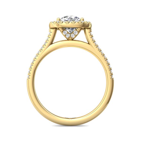 FlyerFit Micropave Halo 18K Yellow Gold Engagement Ring  Image 3 Grogan Jewelers Florence, AL