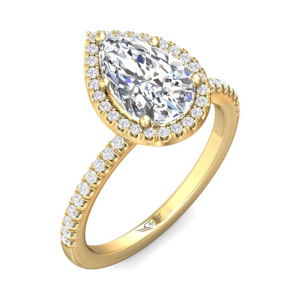 FlyerFit Micropave Halo 18K Yellow Gold Engagement Ring  Image 5 Grogan Jewelers Florence, AL