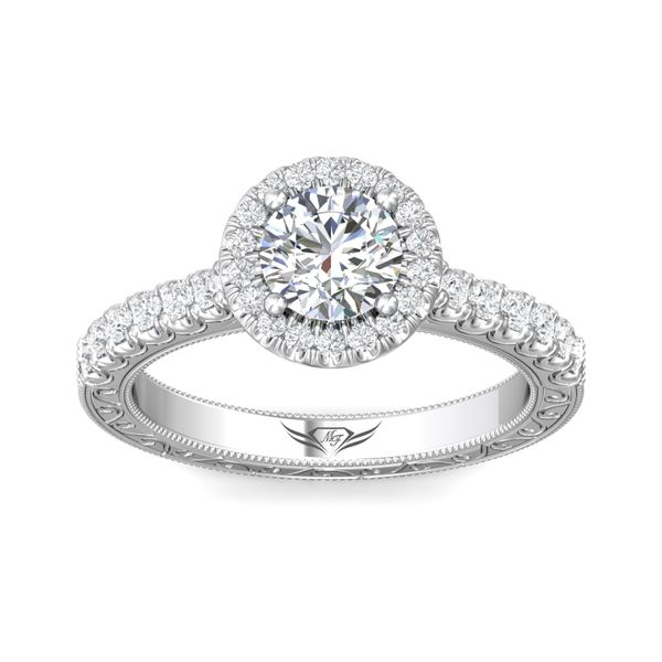 18K White Gold FlyerFit Vintage Engagement Ring Image 2 Cornell's Jewelers Rochester, NY