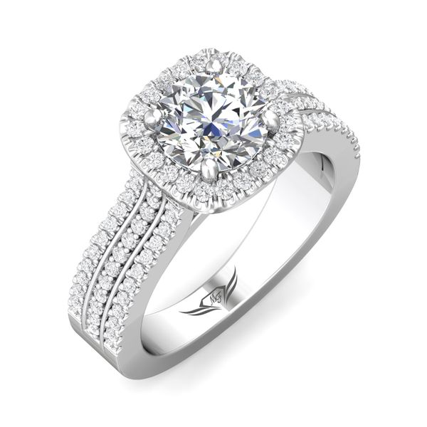 Flyerfit Micropave Halo 14K White Gold Engagement Ring G-H VS2-SI1 Image 5 Christopher's Fine Jewelry Pawleys Island, SC