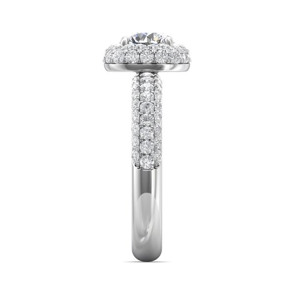 18K White Gold FlyerFit Micropave Halo Engagement Ring Image 4 Becky Beauchine Kulka Diamonds and Fine Jewelry Okemos, MI