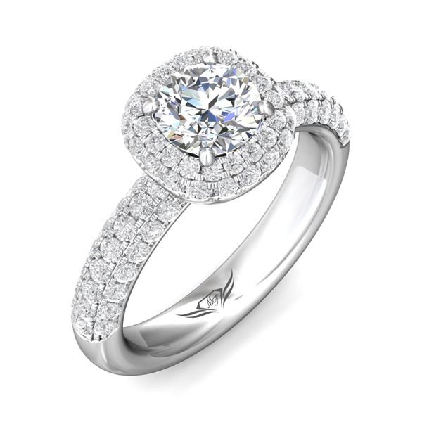 Flyerfit Micropave Halo 18K White Gold Engagement Ring H-I SI2 Image 5 Becky Beauchine Kulka Diamonds and Fine Jewelry Okemos, MI