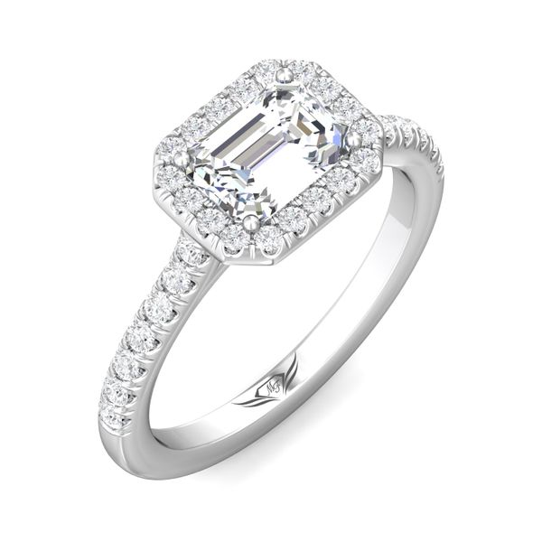 FlyerFit Micropave Halo Platinum Engagement Ring  Image 5 Grogan Jewelers Florence, AL