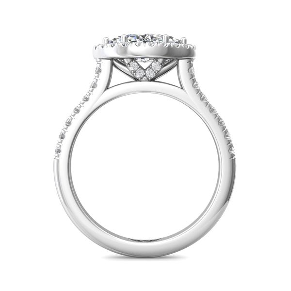 FlyerFit Micropave Halo Platinum Engagement Ring  Image 3 Grogan Jewelers Florence, AL