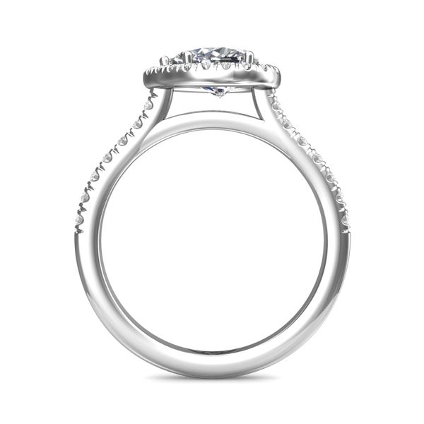 FlyerFit Micropave Halo 18K White Gold Engagement Ring  Image 3 Grogan Jewelers Florence, AL