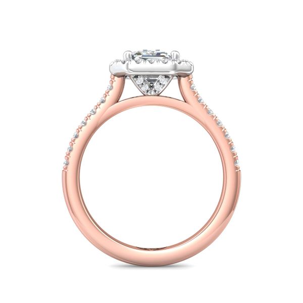 FlyerFit Micropave Halo 18K Pink Gold Shank And White Gold Top Engagement Ring G-H VS2-SI1 Image 3 Meyers Jewelers Grove City, OH
