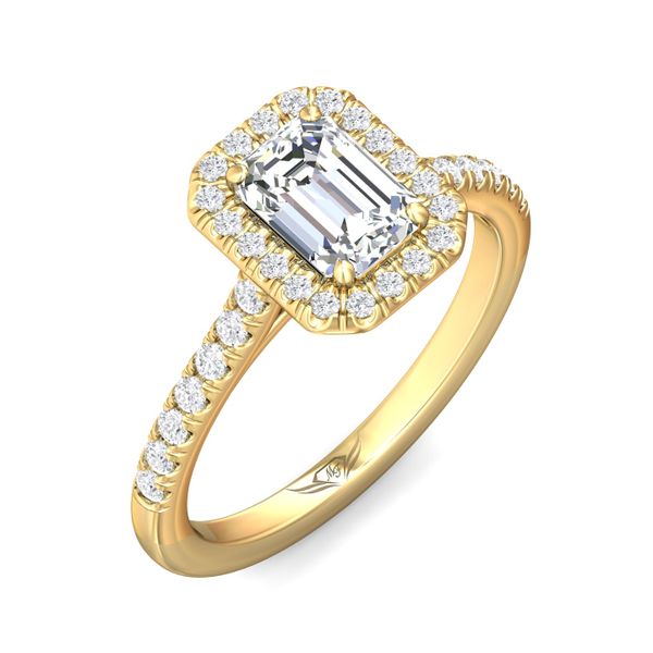 Flyerfit Micropave Halo 18K Yellow Gold Engagement Ring H-I SI2 Image 5 Grogan Jewelers Florence, AL