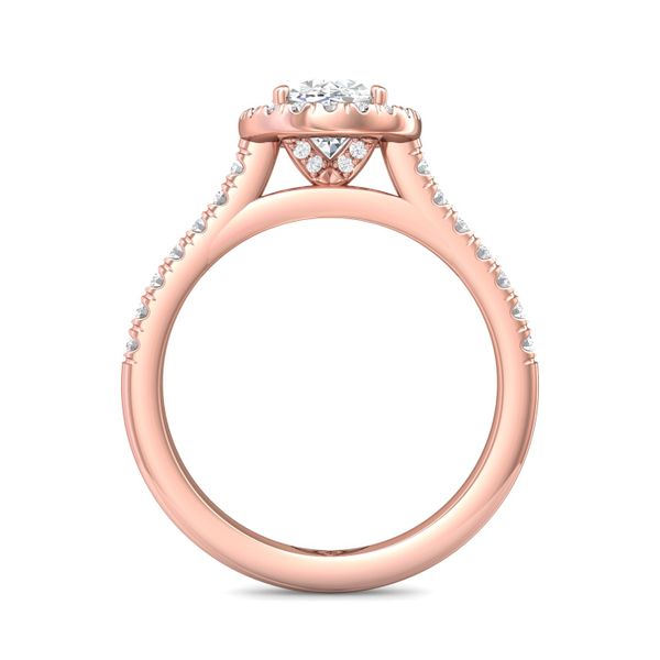 FlyerFit Micropave Halo 14K Pink Gold Engagement Ring  Image 3 Grogan Jewelers Florence, AL