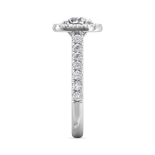 Platinum FlyerFit Micropave Halo Engagement Ring Image 4 Becky Beauchine Kulka Diamonds and Fine Jewelry Okemos, MI