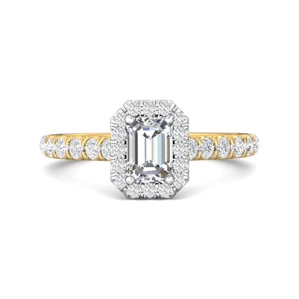 FlyerFit Micropave Halo 14K Yellow and 14K White Gold Engagement Ring H-I SI1 Meyers Jewelers Grove City, OH