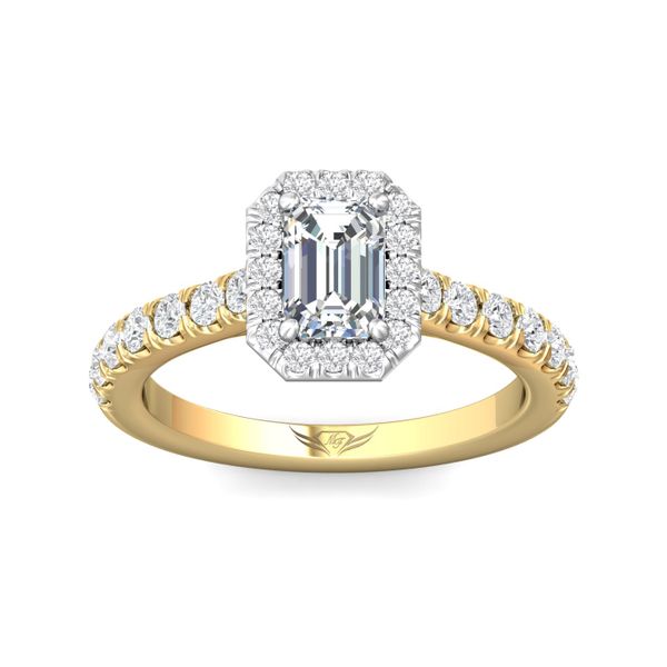 FlyerFit Micropave Halo 14K Yellow and 14K White Gold Engagement Ring H-I SI1 Image 2 Meyers Jewelers Grove City, OH
