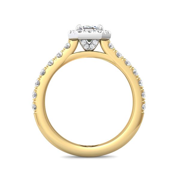 FlyerFit Micropave Halo 14K Yellow and 14K White Gold Engagement Ring H-I SI1 Image 3 Meyers Jewelers Grove City, OH