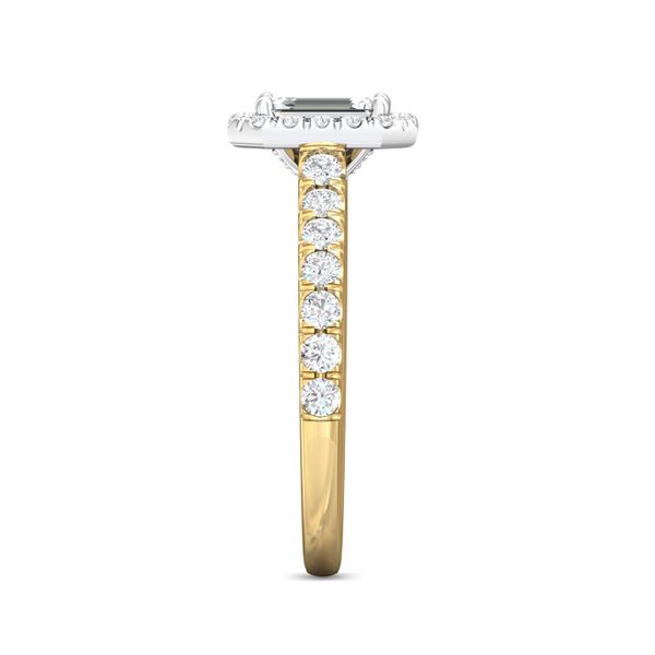 FlyerFit Micropave Halo 14K Yellow and 14K White Gold Engagement Ring H-I SI1 Image 4 Meyers Jewelers Grove City, OH