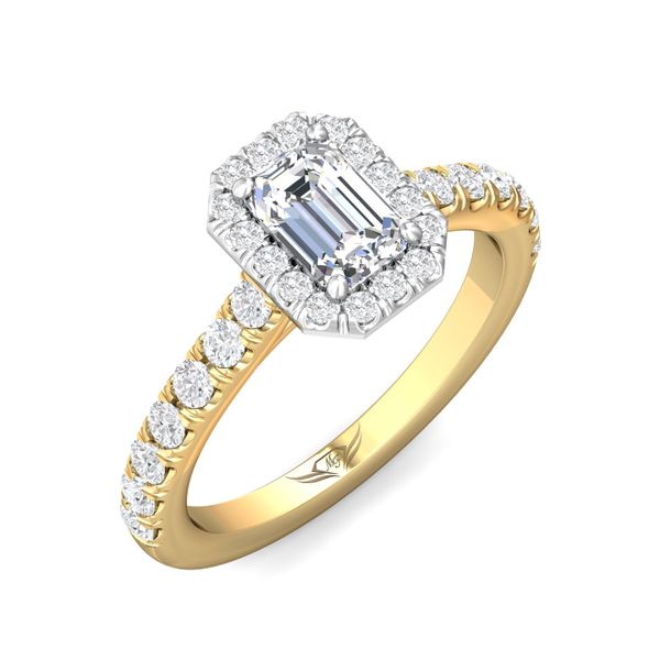 FlyerFit Micropave Halo 14K Yellow and 14K White Gold Engagement Ring H-I SI1 Image 5 Meyers Jewelers Grove City, OH