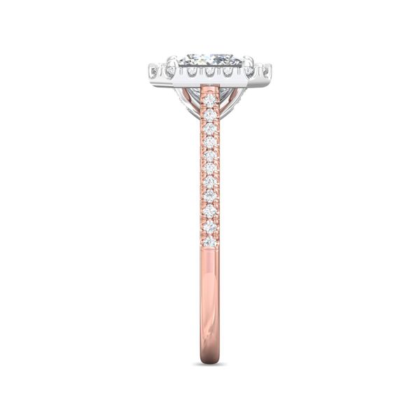 FlyerFit Micropave Halo 14K Pink Gold Shank And White Gold Top Engagement Ring G-H VS2-SI1 Image 4 Meyers Jewelers Grove City, OH