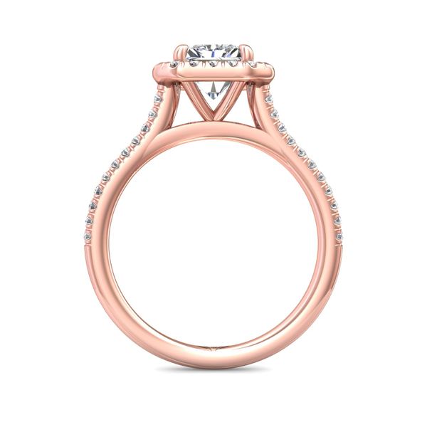 Flyerfit Micropave Halo 14K Pink Gold Engagement Ring H-I SI1 Image 3 Christopher's Fine Jewelry Pawleys Island, SC