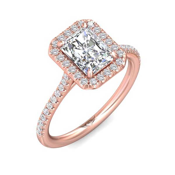 Flyerfit Micropave Halo 18K Pink Gold Engagement Ring H-I SI1 Image 5 Wesche Jewelers Melbourne, FL