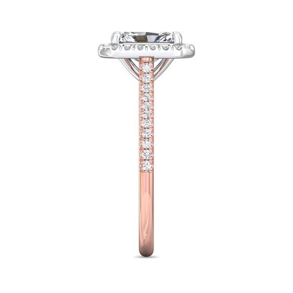 Flyerfit Micropave Halo 18K Pink Gold Shank And White Gold Top Engagement Ring H-I SI2 Image 4 Wesche Jewelers Melbourne, FL