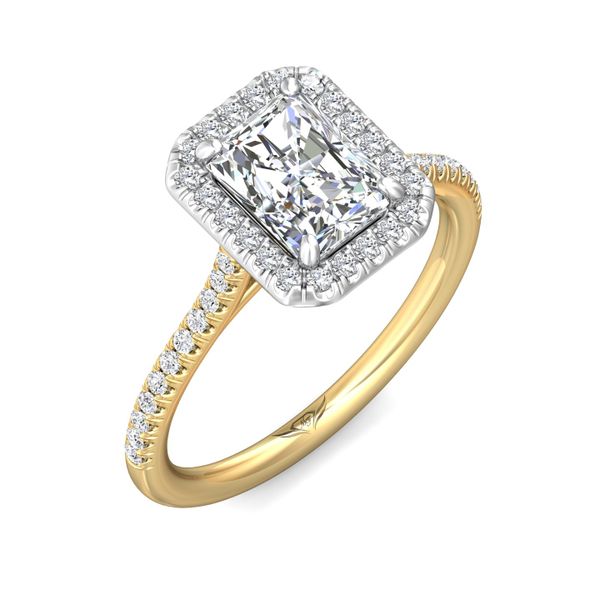 Flyerfit Micropave Halo 14K Yellow and 14K White Gold Engagement Ring G-H VS2-SI1 Image 5 Becky Beauchine Kulka Diamonds and Fine Jewelry Okemos, MI
