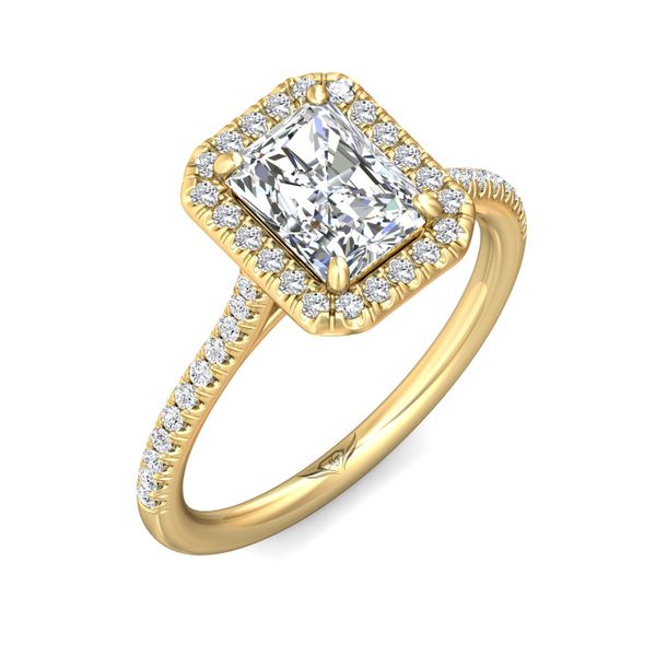 Flyerfit Micropave Halo 14K Yellow Gold Engagement Ring H-I SI1 Image 5 Becky Beauchine Kulka Diamonds and Fine Jewelry Okemos, MI