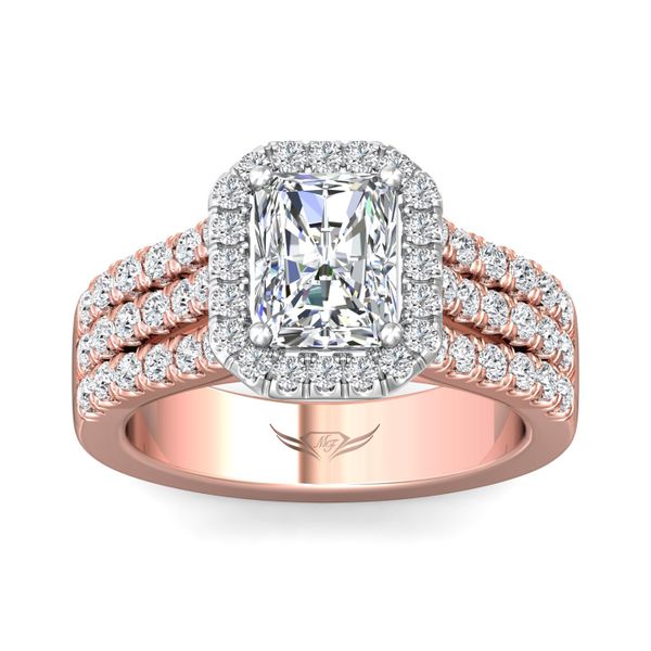 Flyerfit Encore 18K Pink Gold Shank And White Gold Top Engagement Ring H-I SI1 Image 2 Grogan Jewelers Florence, AL