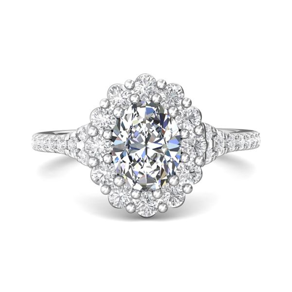 18K White Gold FlyerFit Micropave Halo Engagement Ring Becky Beauchine Kulka Diamonds and Fine Jewelry Okemos, MI