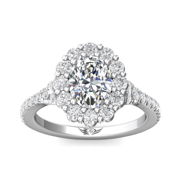 18K White Gold FlyerFit Micropave Halo Engagement Ring Image 2 Becky Beauchine Kulka Diamonds and Fine Jewelry Okemos, MI