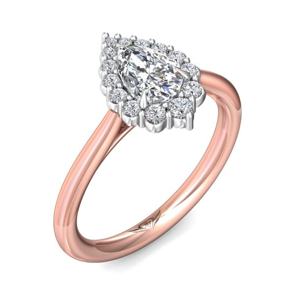 FlyerFit Solitaire 18K Pink Gold Shank And White Gold Top Engagement Ring  Image 5 Grogan Jewelers Florence, AL
