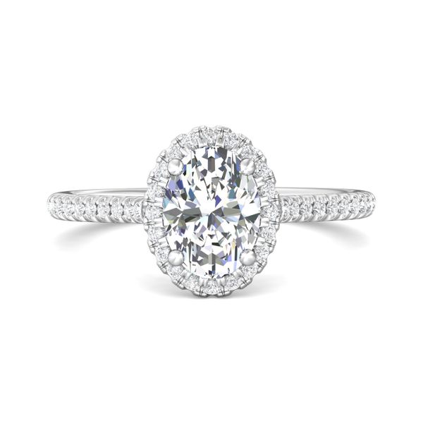 FlyerFit Micropave Halo 14K White Gold Engagement Ring G-H VS2-SI1 Meyers Jewelers Grove City, OH
