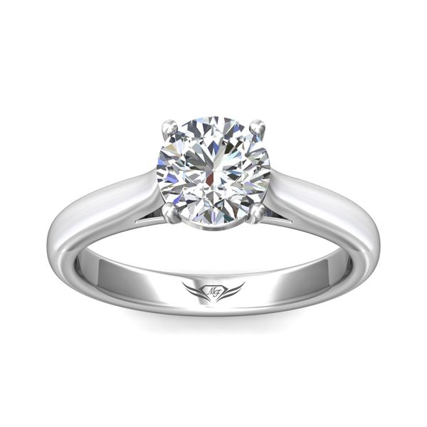 Platinum FlyerFit Solitaire Engagement Ring Image 2 Cornell's Jewelers Rochester, NY