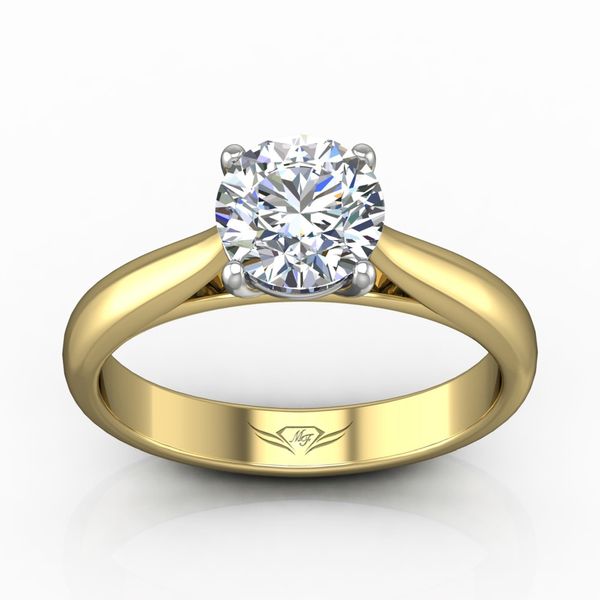 Flyerfit Solitaire 14K Two Tone Gold Engagement Ring Image 2 Valentine's Fine Jewelry Dallas, PA