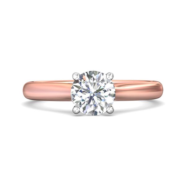 Flyerfit Solitaire 14K Pink Gold Shank And White Gold Top Engagement Ring G-H VS2-SI1 Christopher's Fine Jewelry Pawleys Island, SC