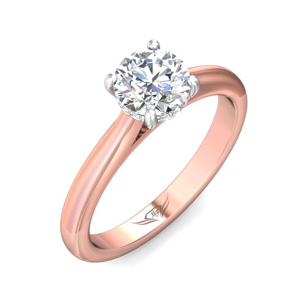 Flyerfit Solitaire 18K Pink Gold Shank And White Gold Top Engagement Ring G-H VS2-SI1 Image 5 Wesche Jewelers Melbourne, FL