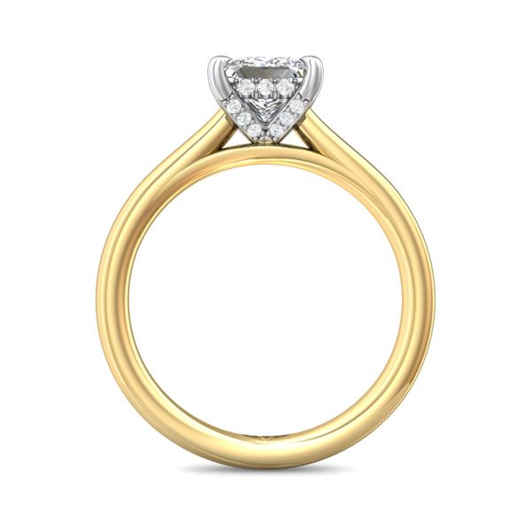 Flyerfit Solitaire 18K Yellow Gold Shank And Platinum Top Engagement Ring G-H VS2-SI1 Image 3 Wesche Jewelers Melbourne, FL
