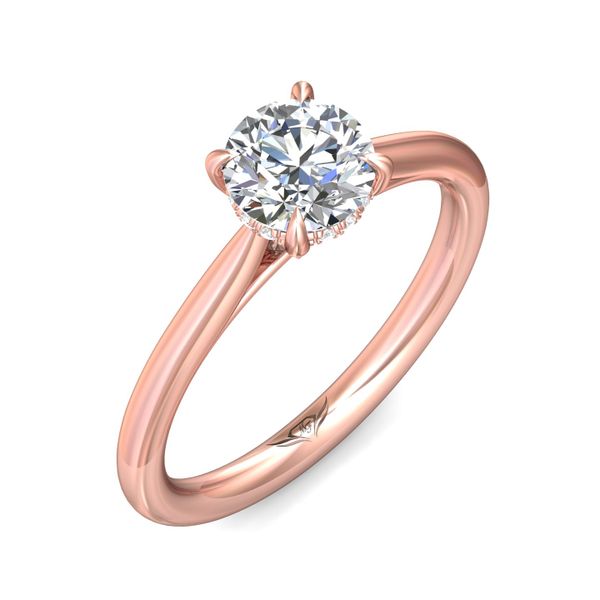 FlyerFit Solitaire 14K Pink Gold Engagement Ring  Image 5 Christopher's Fine Jewelry Pawleys Island, SC