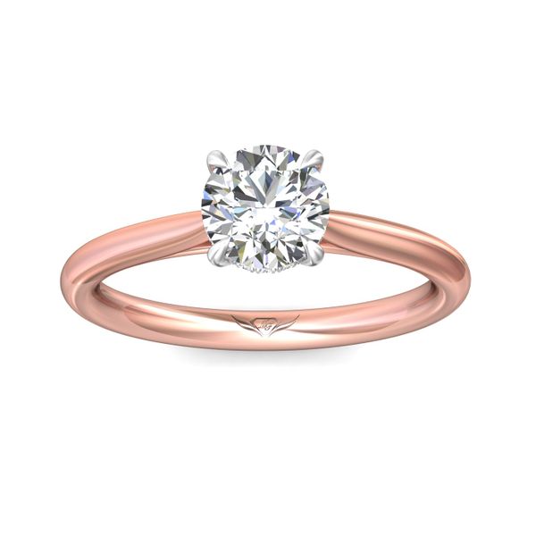 FlyerFit Solitaire 14K Pink Gold Shank And White Gold Top Engagement Ring  Image 2 Christopher's Fine Jewelry Pawleys Island, SC