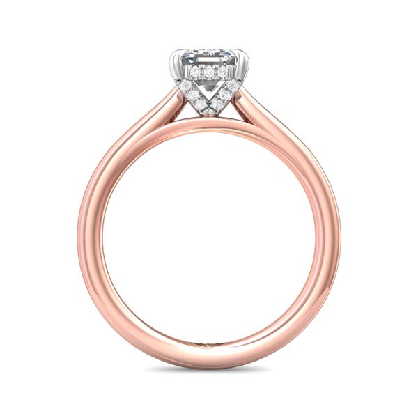 FlyerFit Solitaire 14K Pink Gold Shank And White Gold Top Engagement Ring  Image 3 Becky Beauchine Kulka Diamonds and Fine Jewelry Okemos, MI