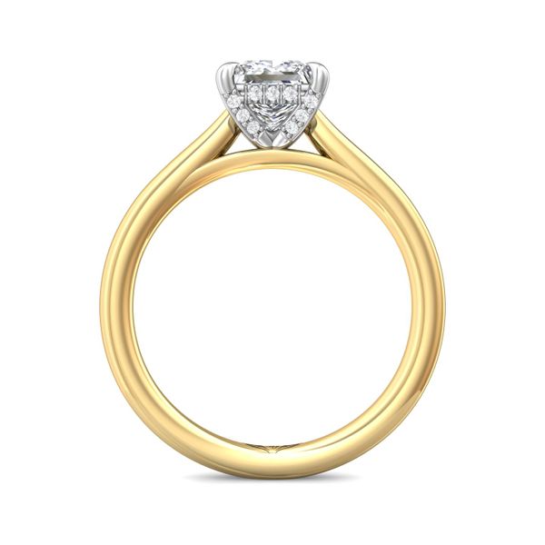 FlyerFit Solitaire 18K Yellow Gold Shank And White Gold Top Engagement Ring  Image 3 Wesche Jewelers Melbourne, FL