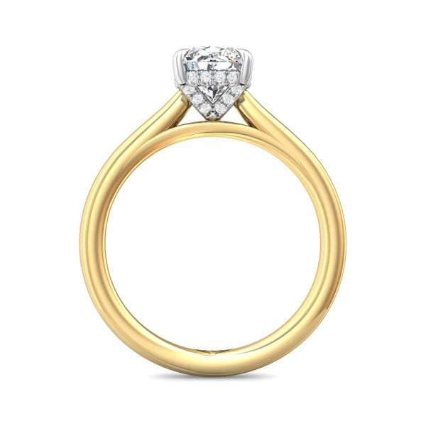 FlyerFit Solitaire 18K Yellow Gold Shank And White Gold Top Engagement Ring  Image 3 Christopher's Fine Jewelry Pawleys Island, SC