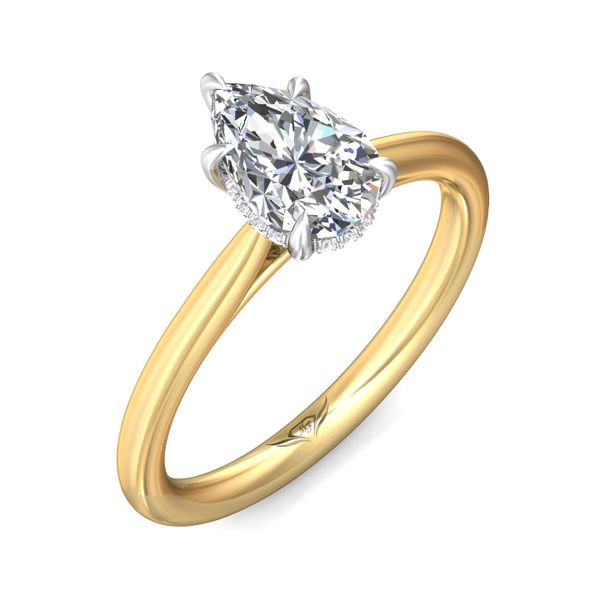 FlyerFit Solitaire 18K Yellow Gold Shank And White Gold Top Engagement Ring  Image 5 Christopher's Fine Jewelry Pawleys Island, SC