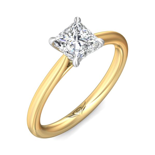 Flyerfit Solitaire 18K Yellow Gold Shank And Platinum Top Engagement Ring H-I SI1 Image 5 Wesche Jewelers Melbourne, FL