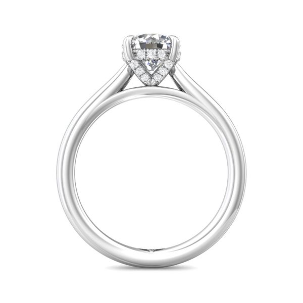 18K White Gold FlyerFit Solitaire Engagement Ring Image 3 Cornell's Jewelers Rochester, NY