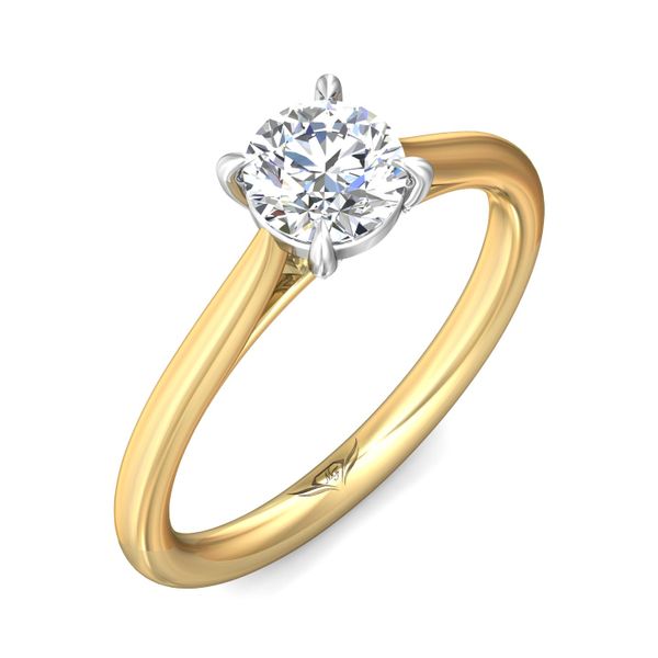FlyerFit Solitaire 18K Yellow Gold Shank And White Gold Top Engagement Ring  Image 5 Wesche Jewelers Melbourne, FL