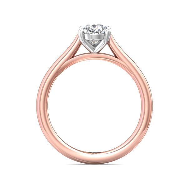 Flyerfit Solitaire 14K Pink Gold Shank And White Gold Top Engagement Ring Image 3 Wesche Jewelers Melbourne, FL