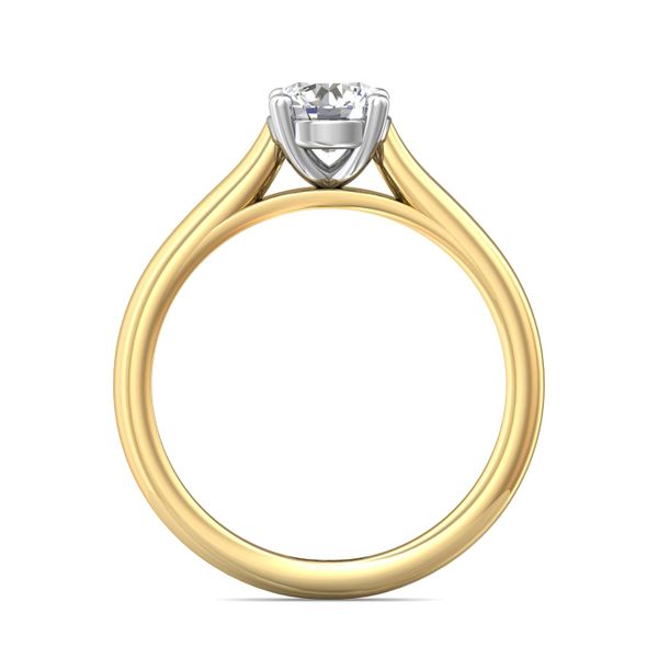 Flyerfit Solitaire 14K Yellow Gold Shank And Platinum Top Engagement Ring Image 3 Becky Beauchine Kulka Diamonds and Fine Jewelry Okemos, MI