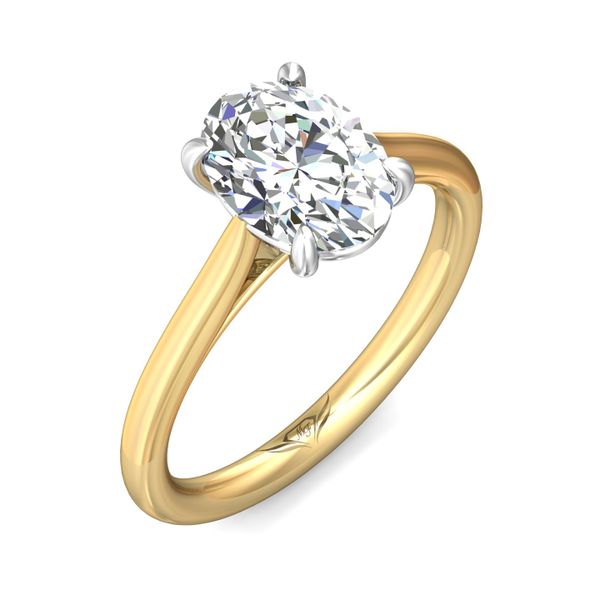 Flyerfit Solitaire 18K Yellow Gold Shank And Platinum Top Engagement Ring Image 5 Wesche Jewelers Melbourne, FL