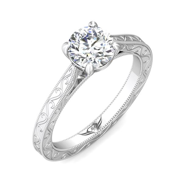 14K White Gold FlyerFit Vintage Engagement Ring Image 5 Becky Beauchine Kulka Diamonds and Fine Jewelry Okemos, MI