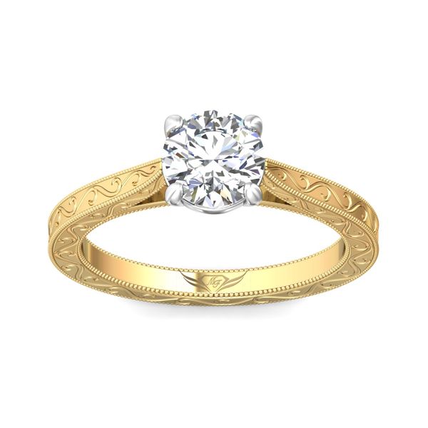 Flyerfit Vintage 18K Yellow Gold Shank And Platinum Top Engagement Ring H-I SI2 Image 2 Grogan Jewelers Florence, AL