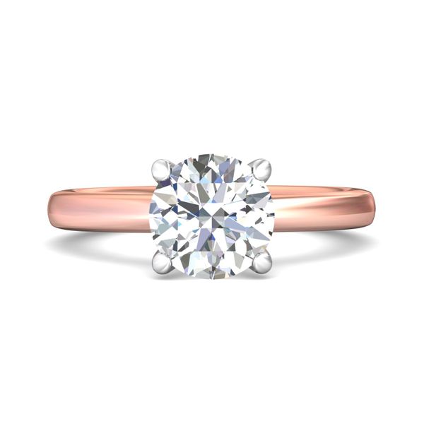 Flyerfit Solitaire 14K Pink Gold Shank And White Gold Top Engagement Ring Becky Beauchine Kulka Diamonds and Fine Jewelry Okemos, MI