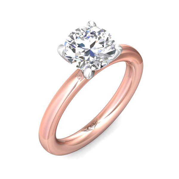Flyerfit Solitaire 18K Pink Gold Shank And White Gold Top Engagement Ring Image 5 Grogan Jewelers Florence, AL
